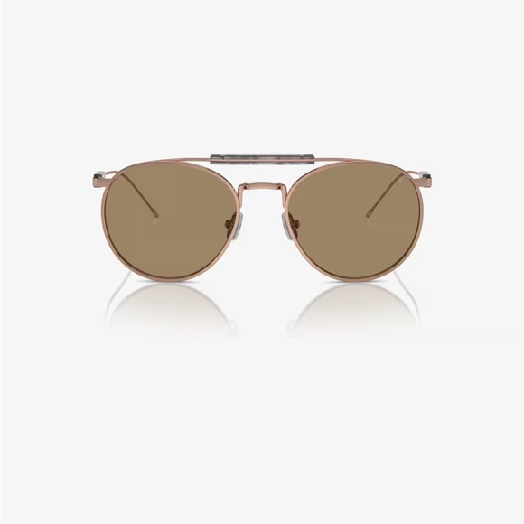 Bruno Cucinelli BC2004ST Metal Women's Sunglasses Rose Gold with Brown Lenses